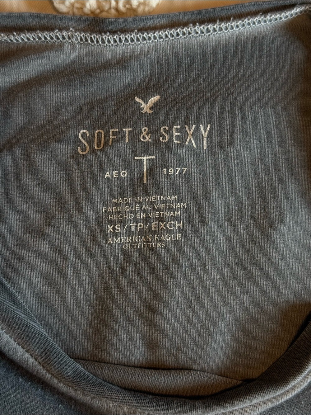 American Eagle Soft & Sexy Gray Ladder Side Tee XS - Picture 5 of 7